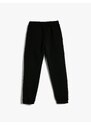 Koton Jogger Sweatpants Slogan Printed Pocket Tie Waist Raised