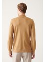 Avva Men's Beige Half Turtleneck Wool Blended Regular Fit Knitwear Sweater