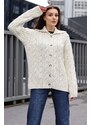 Bigdart 15856 Hair Braid Cardigan - Ecru