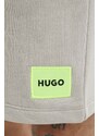 Bavlněné šortky HUGO šedá barva