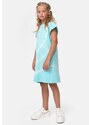 Urban Classics Kids Dívčí šaty s kravatou Dye aquablue