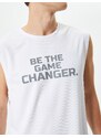 Koton Athletic Singlets, Sleeveless, Slogan Printed Crewneck