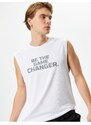 Koton Athletic Singlets, Sleeveless, Slogan Printed Crewneck