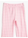 Koton Flare Trousers Gingham Elastic Waist