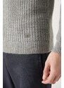 Avva Men's Gray Full Turtleneck Textured Regular Fit Knitwear Sweater