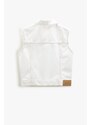 Koton Sleeveless Denim Jacket Covered Pocket Cotton