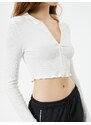 Koton Crop Hooded Cardigan Zipper Long Sleeve Slim Fit Camisole