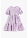 Koton Plain Lilac Girl's Tea-length Dress