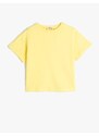 Koton Window Detail Basic T-Shirt Short Sleeve Crew Neck Cotton