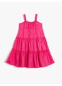Koton Strapless Layered Cotton Midi Length Dress