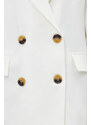 Trendyol Ecru Oversize Lined Double Breasted Closure Woven Blazer Jacket