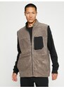 Koton Basic Fleece Vest Pocket Detailed High Neck Zipper