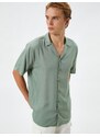 Koton Basic Shirt Short Sleeve Turndown Neck Ecovero Viscose