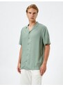 Koton Basic Shirt Short Sleeve Turndown Neck Ecovero Viscose