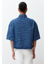 Trendyol Blue Short Sleeve Pocket Detailed Denim Shirt