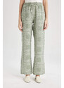 DEFACTO Wide Leg Patterned Comfortable Trousers