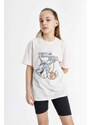 DEFACTO Oversize Fit Tom & Jerry Licensed Short Sleeve T-shirt