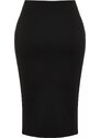 Trendyol Curve Black Button Detailed Midi Knitted Skirt