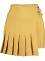 Trendyol Camel Buckle Detailed Pleated Woven Shorts Skirt