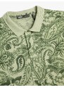 Koton Polo T-Shirt Floral Button Slim Fit Cotton