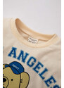 DEFACTO Baby Boy Crew Neck Bear Printed Long Sleeve T-Shirt