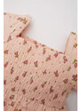 DEFACTO Regular Fit Flower Short Sleeve Knitted Dress