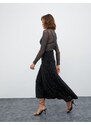 Melis Ağazat X Koton - Sequined Flared Midi Skirt