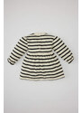 DEFACTO Regular Fit Striped Long Sleeve Knitted Dress