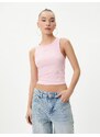 Koton Basic Crop Undershirt Crew Neck Cotton Ribbed