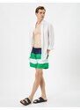 Koton Marine Shorts with Color Block with a drawstring waist and pocket.