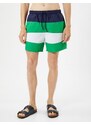 Koton Marine Shorts with Color Block with a drawstring waist and pocket.