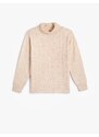 Koton Turtleneck Sweater Hair Knit Detailed Long Sleeve Soft Textured