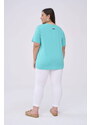 Turquoise V-neck blouse Blue Shadow