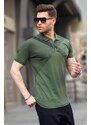 Madmext Khaki Patterned Polo Neck Men's T-Shirt 6081