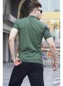 Madmext Khaki Patterned Polo Neck Men's T-Shirt 6081