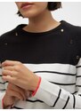 Černo-bílý dámský pruhovaný svetr Vero Moda Alma - Dámské