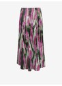 Zeleno-růžová dámská saténová maxi sukně ONLY Nathalie - Dámské