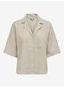 Krémová dámská košile s příměsí lnu ONLY Tokyo - Dámské