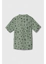 Dětská bavlněná košile Vans zelená barva