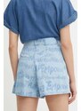 Džínové šortky Emporio Armani dámské, vzorované, high waist, 3D2J77 2DV2Z