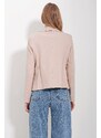 Trend Alaçatı Stili Women's Beige Inner Lined One Button Jacket