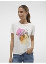 Krémové dámské tričko Vero Moda Facey - Dámské