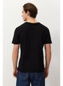 Trendyol Men's Black Regular/Normal Fit Embroidered 100% Cotton T-Shirt