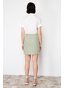 Trendyol Mint Premium Quality Pocket Detailed Mini Length Woven Skirt