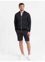 Ombre Men's jacquard knit jacket + shorts set