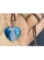 Svět minerálů Achát modrý přívěsek - srdce