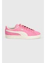 Semišové sneakers boty Puma Suede Neon růžová barva, 396507