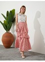 Koton Tuba Ünsal X Cotton - Asymmetric Frilly Maxi Skirt