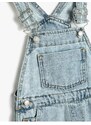 Koton Denim Overalls Shorts Pocket Cotton