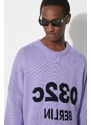 Vlněný svetr 032C Selfie Sweater pánský, fialová barva, hřejivý, SS24-K-1011